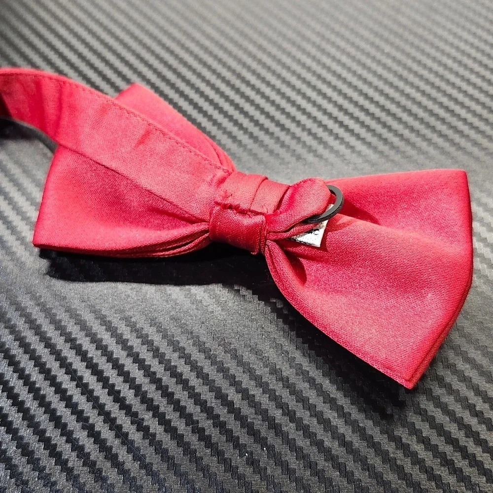 Vintage After Six Solid Red Pre-tied Bowtie Made In The Dominican‎ Republic